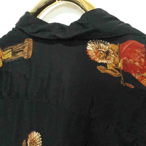 Vintage Native American Chief Button Down Shirt black - Picture 12 of 13